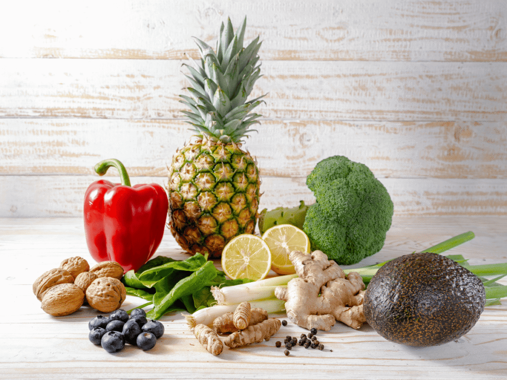 O que Comer para Desinflamar o Corpo Rápido Dicas que Funcionam de Verdade - Frutas e Vegetais Anti-inflamatórios O que Comer para Desinflamar o Corpo Rápido Dicas que Funcionam de Verdade - Frutas e Vegetais Anti-inflamatórios - imagem com alguns alimentos inflamatórios